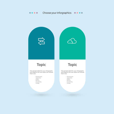TWO Options of Infographics design, and Finance and business concept with Vector Can used for presentations banner, workflow layout, process diagram, flow chart templateのイラスト素材