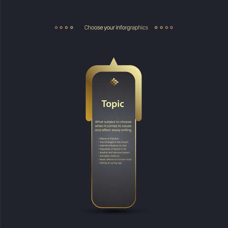 One Luxury infographic Step for chart design on dark background design the golden objects design in vector and illustrationのイラスト素材