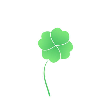 A green lucky plant icon, logo, and abstract green tree design on white background, vector Ecology seed illustration.のイラスト素材
