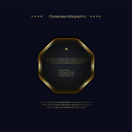 Nice golden polygon shapes button web design on dark background, a dark premuim element templates design in vector, illustrationのイラスト素材
