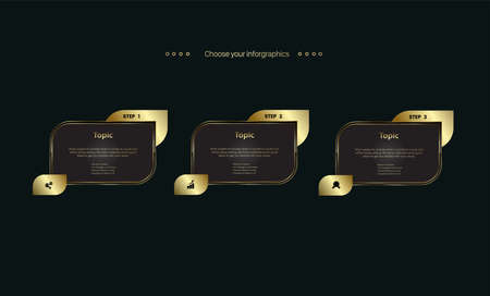 Three step Premium  button Vector templates and Set of InfographicElements, icon, charts Vector template for business and finance templates designのイラスト素材