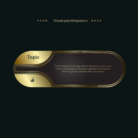 Golden banner, button, symbol, icon, steps of work plan templates and multipurpose Infographic Vector on a dark backgroundのイラスト素材