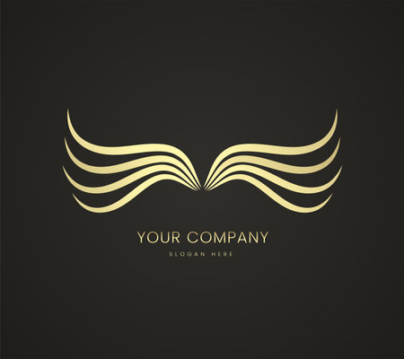 wings premium logo design, A wings symbol templates design. and flying creative minimal monochrome symbol. an elegant vector logo designのイラスト素材