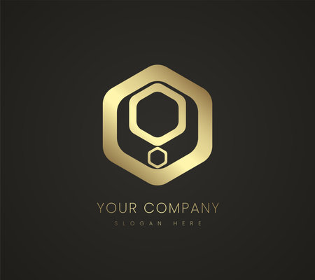 Gold LOGO vector design, new style of premium icon, used in trade mark of company and business icons, symbolのイラスト素材
