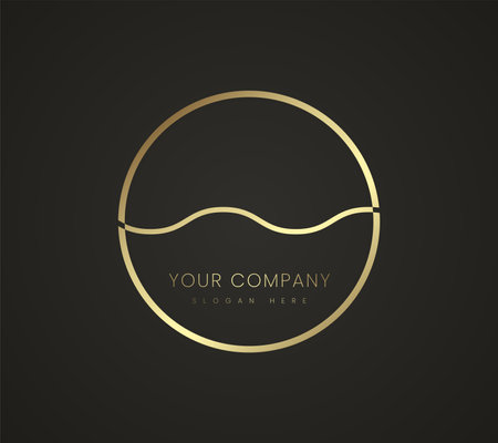 Premium circle shape LOGO and symbol templates design, used in Finance and Business concept of Trade Mark, gold color vector and illustration LOGOのイラスト素材