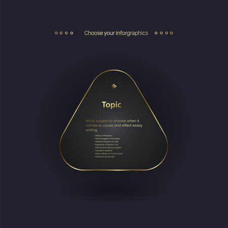 Triangle in dark Premium button, option, chart and process button design. and premium dark banner with gold color button, Vector illustrationの写真素材