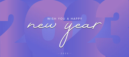 We wish you a Happy New Year banner concept in vector design.