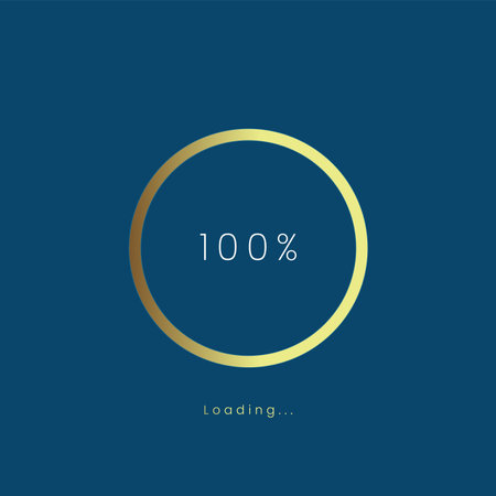 100 percent golden loading bar, gold upload UI,UX premium design bar, gold pendind load of process symbol, a loading tap menu UI, use for Download progress, web design template, interface uploading design.のイラスト素材