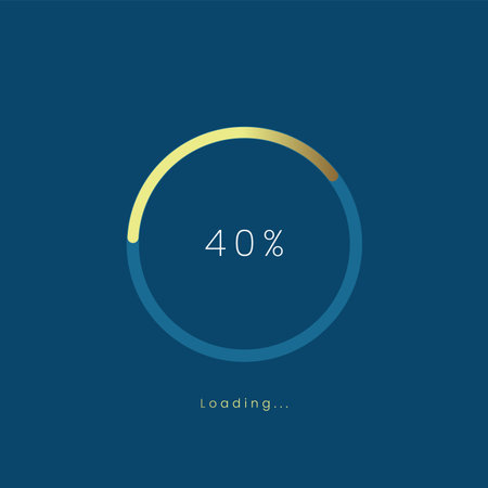40 percent golden loading bar, gold upload UI,UX premium design bar, gold pendind load of process symbol, a loading tap menu UI, use for Download progress, web design template, interface uploading design.のイラスト素材
