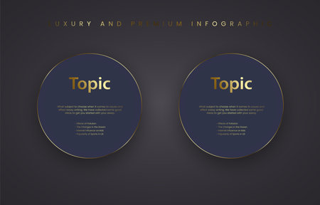 2 Set of Luxury circles banner, gold circle button, premium circle buttons design for Premium menu designのイラスト素材