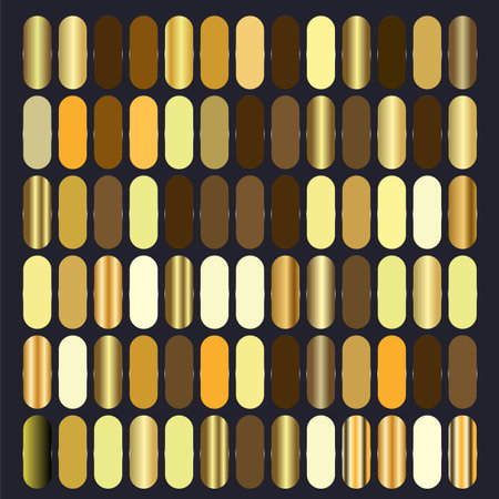 Vector set of gold, silver, bronze, bronze gradients.のイラスト素材