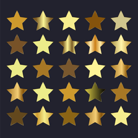 Gold stars on dark blue background. Vector illustration. Eps 10.のイラスト素材