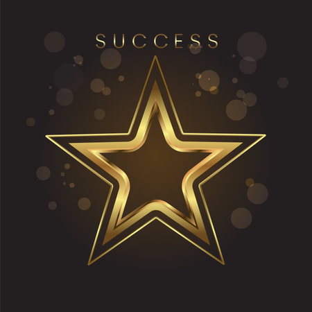 Gold star on a black background. Vector illustration for your design.のイラスト素材