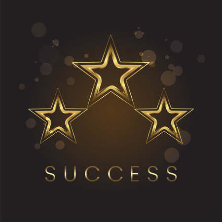 Gold stars on a black background. Vector illustration for your design.のイラスト素材
