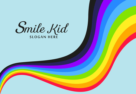 colorful  rainbow vector background. modern wavy ribbon rainbow banner on blue background vector designのイラスト素材