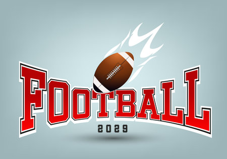 2029 American football concept vector design, Ameracan football banner, football ball on an isolated background, for greeting card, banner, posterのイラスト素材