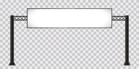 A Street billboard mock-up design, mock-up signboard on transparet BG. Empty 3d advertising banners mockups vectorのイラスト素材