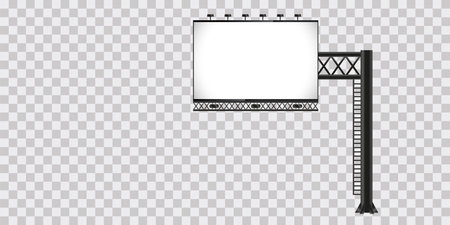 A Street signage mock-up design with one collumn, mock-up signboard on transparency. Empty 3d advertising banners mockups vector illustrationのイラスト素材