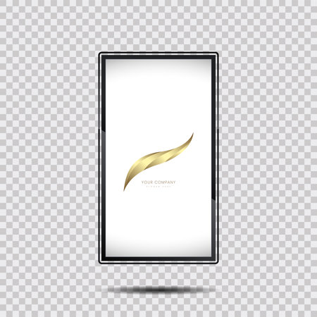 Realistic TV screen mock-up design, a stylish led panel, LCD type, Large computer monitor display mockup vector designのイラスト素材