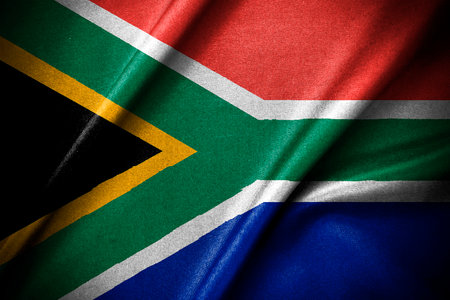 The wavying of South African flag. South Africa Day concept designの写真素材