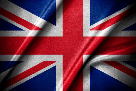The Union Jack flag concept design, the fabric cotton of UK flagの写真素材