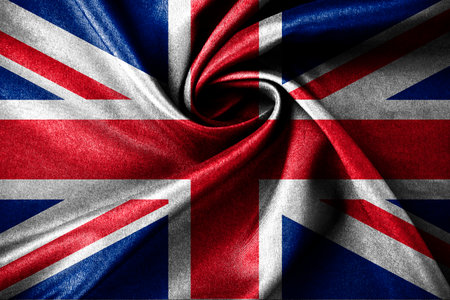 The UK flag- Unated Kingdom flag wavy shape designの写真素材