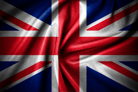 a cotton fabric flag of Britain silk concept designの写真素材