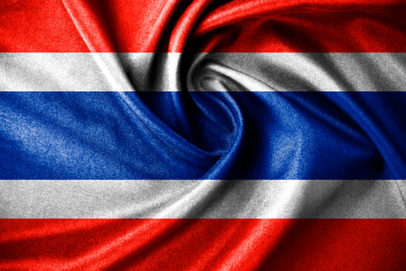 the fabric cotton of Thailand flag, and Thailand flag with cotton texture designの写真素材