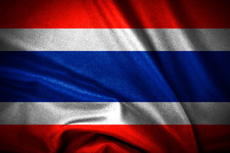 The cotton of Thailand flag on dark styleの写真素材