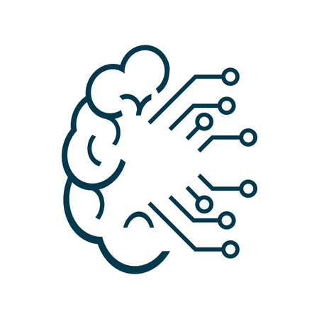 Ai brain icon, AI symbol, AI concept and Artificial intelligence head icon vector, AI icon vector designのイラスト素材