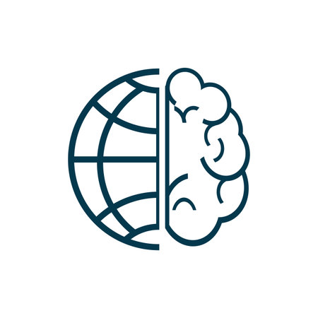 World of AI connection, AI network vector design, AI chip icon vector illustration design, AI symbol, AI concept and Artificial intelligence head icon vectorのイラスト素材