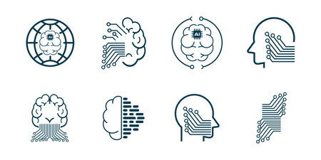 Group of icons Innovation, such as analysis, technology, startup, business solutionのイラスト素材