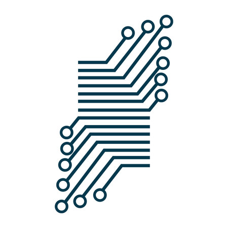 The Artificial intelligence line icons on white backgroundのイラスト素材