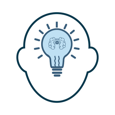 AI idea and head of AI  technology head with circuits of robot system icons, a vector conceptsのイラスト素材