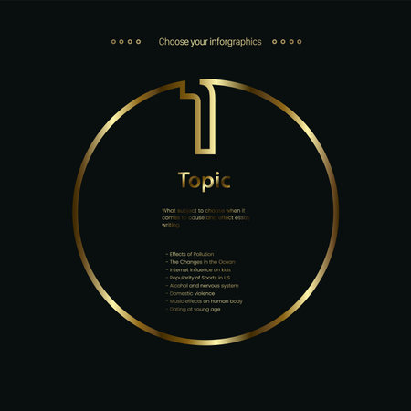 Vector golden, premuim, luxury multipurpose Infographic template design, a options and element on vertical dark backgroundのイラスト素材