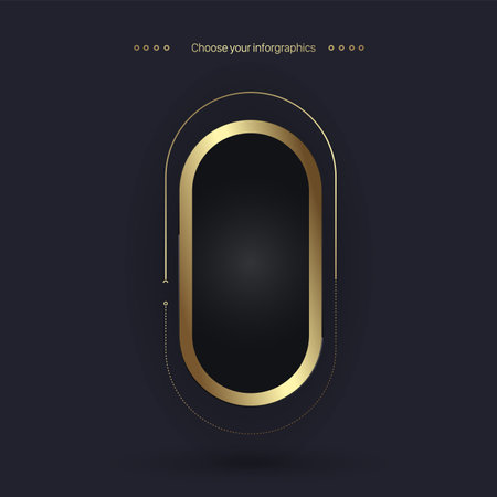 Premium multipurpose Infographic Vector template, an element option, golden version on a dark backgroundのイラスト素材