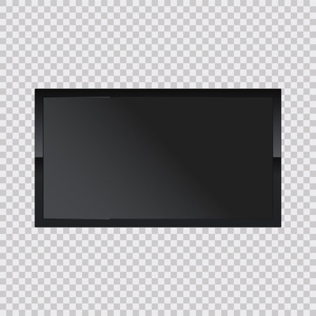 LED TV mockup in 3Ds of Realistic light box. Illuminated lightbox with empty space for designのイラスト素材