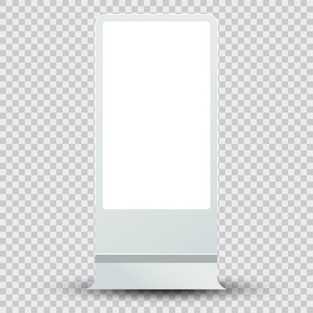 white LED mock-up in 3Ds of Realistic light box for indoor and outdoor signage. Illuminated lightbox with empty space for outdoor digatal sign designのイラスト素材