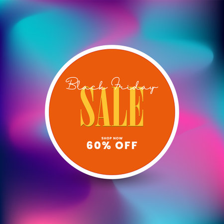 Black Friday sale off banner vector, 60 percent discount for black Friday concept artwork, promo vector templates designのイラスト素材