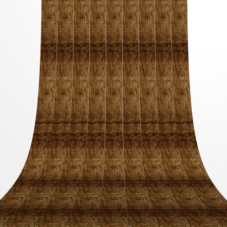 a wood table top on white background for product display, brown wood prank for display backgroundの写真素材