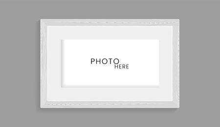 A soft Wooden texture frame on a dark wall background, uded in photo mock up vector designのイラスト素材