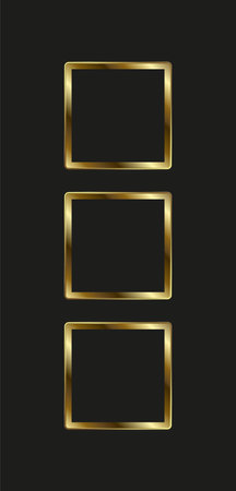 3 Boxes in gold color concepts and selection symbol, icon, mark Vector Illustration designのイラスト素材