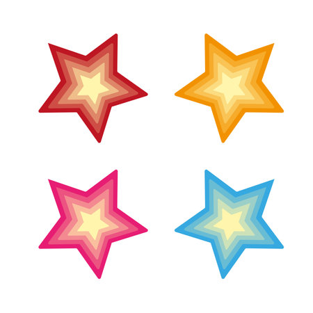 SET of 4 star frame used in quality rating icons, symbols for rating symbolsのイラスト素材