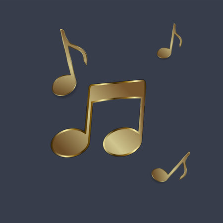 A Luxury music icon on thecenter of circle, symbol, element concept of entertaiment vector templateのイラスト素材