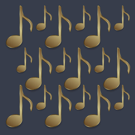 Set of Premium and golden music icon, symbol, element concept of entertaiment designのイラスト素材