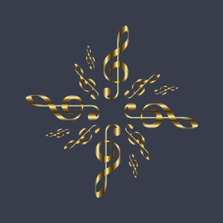 Luxury music notes key pattern background and wallpapers concepts designのイラスト素材