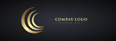 A sunshine Luxury circle Logo banner concepts on dark background, used in company branding, company Logo, trame mark designのイラスト素材