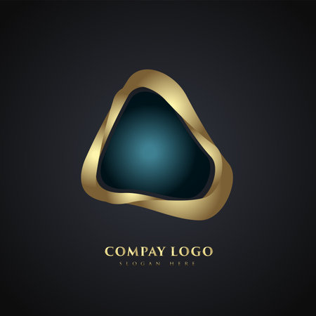 Modern Luxury Logo concept on dark background used in elegant of company Logo design, vector illustrationのイラスト素材