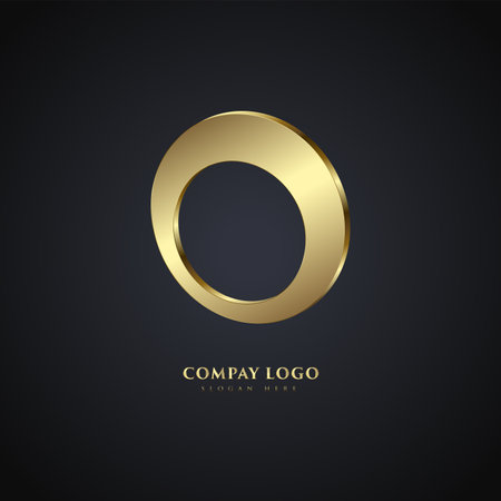 Luxury circle Logo concepts in vector on dark background, an elegant company Logo design, vector illustration Logo bannerのイラスト素材