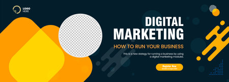 A Yellow and Blue, white geometric abstract web banner design. Modern abstract vector, illustration banner templatesのイラスト素材